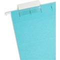 Smead Colored 1/5 Tab Cut Letter Recycled Hanging Folder, Aqua, 8 1/2" Width x 11" Length, 25 / Box, SMD64058