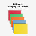 Smead Colored 1/5 Tab Cut Letter Recycled Hanging Folder, Yellow, 8 1/2" Width x 11" Length, 25 / Box, SMD64059
