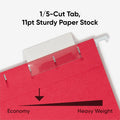 Smead Colored 1/5 Tab Cut Letter Recycled Hanging Folder, Yellow, 8 1/2" Width x 11" Length, 25 / Box, SMD64059