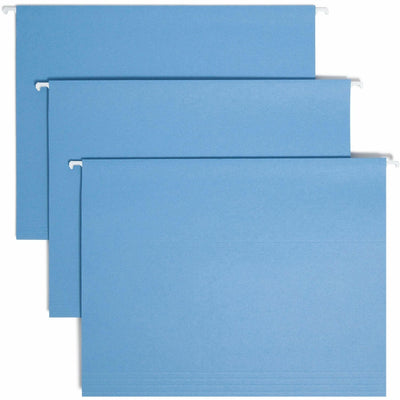 Smead Colored 1/5 Tab Cut Letter Recycled Hanging Folder, Blue, 8 1/2" Width x 11" Length, 25 / Box, SMD64060