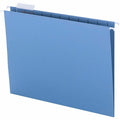 Smead Colored 1/5 Tab Cut Letter Recycled Hanging Folder, Blue, 8 1/2" Width x 11" Length, 25 / Box, SMD64060