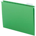 Smead Colored 1/5 Tab Cut Letter Recycled Hanging Folder, Green, 8 1/2" Width x 11" Length, 25 / Box, SMD64061