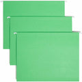 Smead Colored 1/5 Tab Cut Letter Recycled Hanging Folder, Green, 8 1/2" Width x 11" Length, 25 / Box, SMD64061