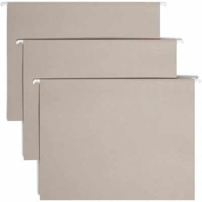 Smead Colored 1/5 Tab Cut Letter Recycled Hanging Folder, Gray, 8 1/2" Width x 11" Length, 25 / Box, SMD64063