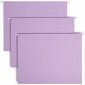 Smead Colored 1/5 Tab Cut Letter Recycled Hanging Folder, Lavender, 8 1/2" Width x 11" Length, 25 / Box, SMD64064