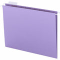 Smead Colored 1/5 Tab Cut Letter Recycled Hanging Folder, Lavender, 8 1/2" Width x 11" Length, 25 / Box, SMD64064