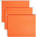 Smead Colored 1/5 Tab Cut Letter Recycled Hanging Folder, Orange, 8 1/2" Width x 11" Length, 25 / Box, SMD64065