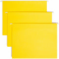 Smead Colored 1/5 Tab Cut Letter Recycled Hanging Folder, Yellow, 8 1/2" Width x 11" Length, 25 / Box, SMD64069