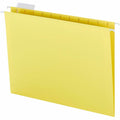 Smead Colored 1/5 Tab Cut Letter Recycled Hanging Folder, Yellow, 8 1/2" Width x 11" Length, 25 / Box, SMD64069