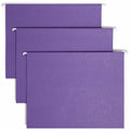 Smead 1/5 Tab Cut Letter Recycled Hanging Folder, Purple, 8 1/2" Width x 11" Length, 25 / Box, SMD64072