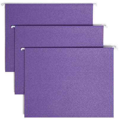Smead 1/5 Tab Cut Letter Recycled Hanging Folder, Purple, 8 1/2" Width x 11" Length, 25 / Box, SMD64072