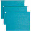 Smead Colored 1/5 Tab Cut Letter Recycled Hanging Folder, Teal, 8 1/2" Width x 11" Length, 25 / Box, SMD64074