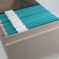 Smead Colored 1/5 Tab Cut Letter Recycled Hanging Folder, Teal, 8 1/2" Width x 11" Length, 25 / Box, SMD64074