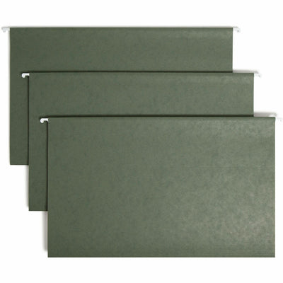 Smead 1/3 Tab Cut Legal Recycled Hanging Folder, Standard Green, 8 1/2" Width x 14" Length, 25 / Box, SMD64135