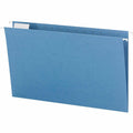 Smead Colored 1/5 Tab Cut Legal Recycled Hanging Folder, Blue, 8 1/2" Width x 14" Length, 25 / Box, SMD64160