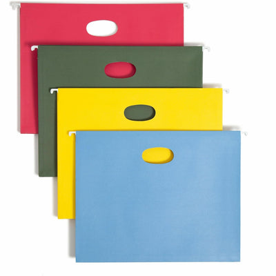 Smead Letter Recycled Hanging Folder, Yellow, 8 1/2" Width x 11" Length, 4 / Pack — view 1