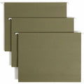 Smead 1/5 Tab Cut Letter Recycled Hanging Folder, Standard Green, 8 1/2" Width x 11" Length, 25 / Box, SMD65001