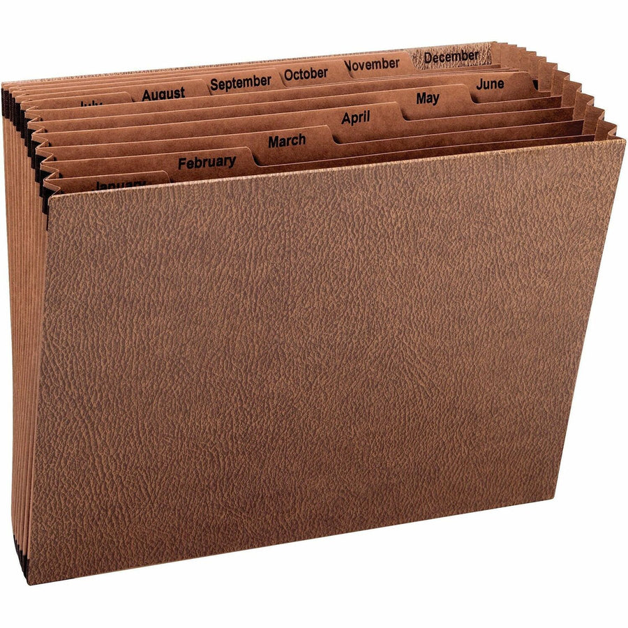 Smead Monthly (Jan.-Dec.) TUFF Expanding File, 12" x 10", Redrope, Reinforced Gusset, SMD70488