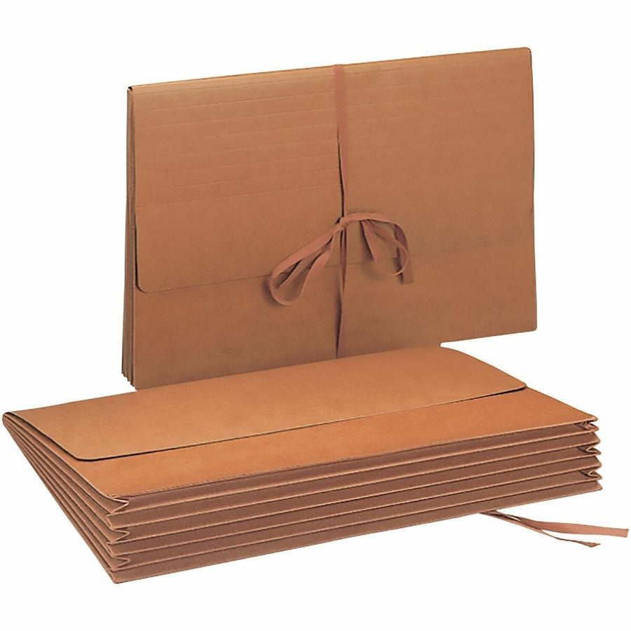 Smead Wallet with Flap and Cloth Tie Closure, 8.5" Width x 14" Length, Redrope, SMD71075
