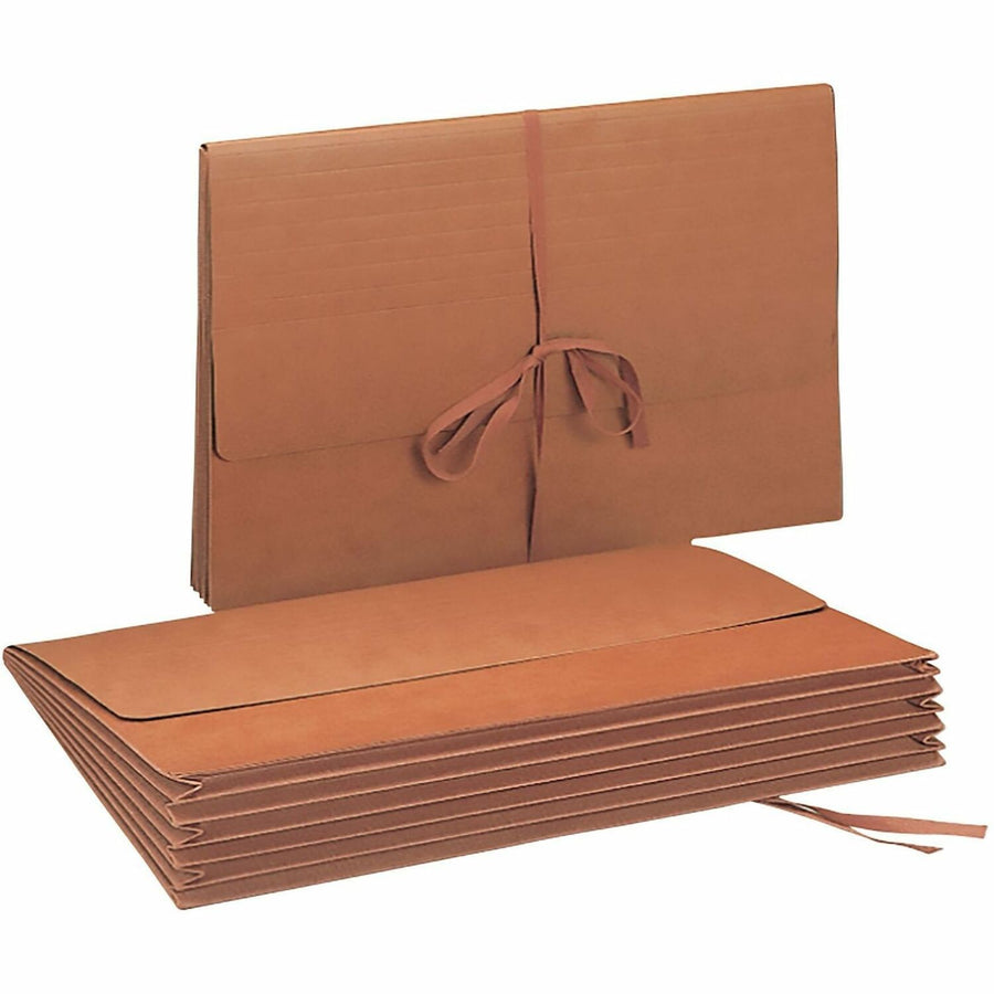 Smead Wallet with Flap and Cloth Tie Closure, 8.5" Width x 14" Length, Redrope, Reinforced Gusset, SMD71076