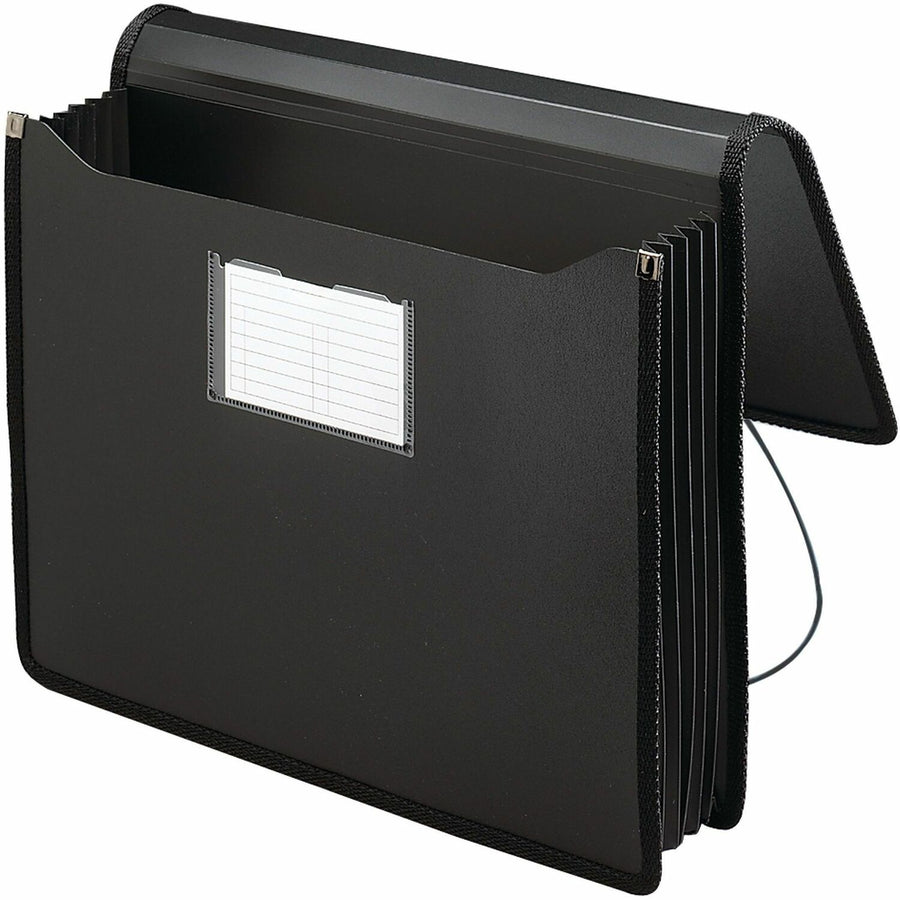 Smead Expansion Poly Wallets with Sewn Edges, 8.5" Width x 11" Length, Black, Acid-free, SMD71500