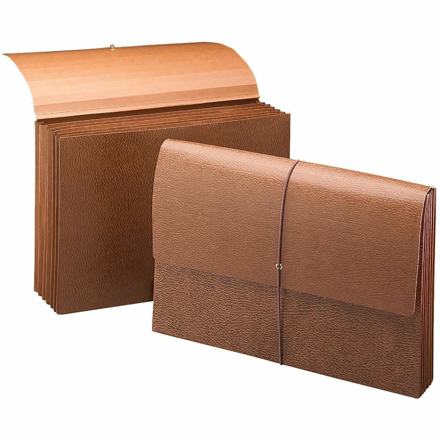 Smead Expanding Wallet with Flap and Cord Closure, 14.75" x 9.5", Redrope, Tear Resistant, SMD72375