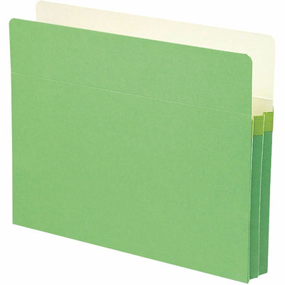 Smead Straight Tab Cut Letter Recycled File Pocket, Green, 8 1/2" Width x 11" Length, SMD73216