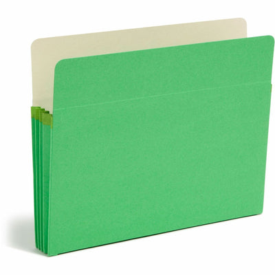 Smead Straight Tab Cut Letter Recycled File Pocket, Green, 8 1/2" Width x 11" Length, SMD73226