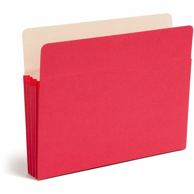 Smead Straight Tab Cut Letter Recycled File Pocket, Red, 8 1/2" Width x 11" Length, SMD73231