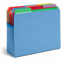 Smead Straight Tab Cut Letter Recycled File Pocket, Blue, 8 1/2" Width x 11" Length, SMD73235