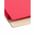 Smead Straight Tab Cut Letter Recycled File Pocket, Red, 8 1/2" Width x 11" Length, SMD73241