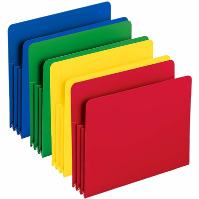 Smead Straight Tab Cut Letter File Pocket, Yellow, 8 1/2" Width x 11" Length, 4 / Pack, SMD73500