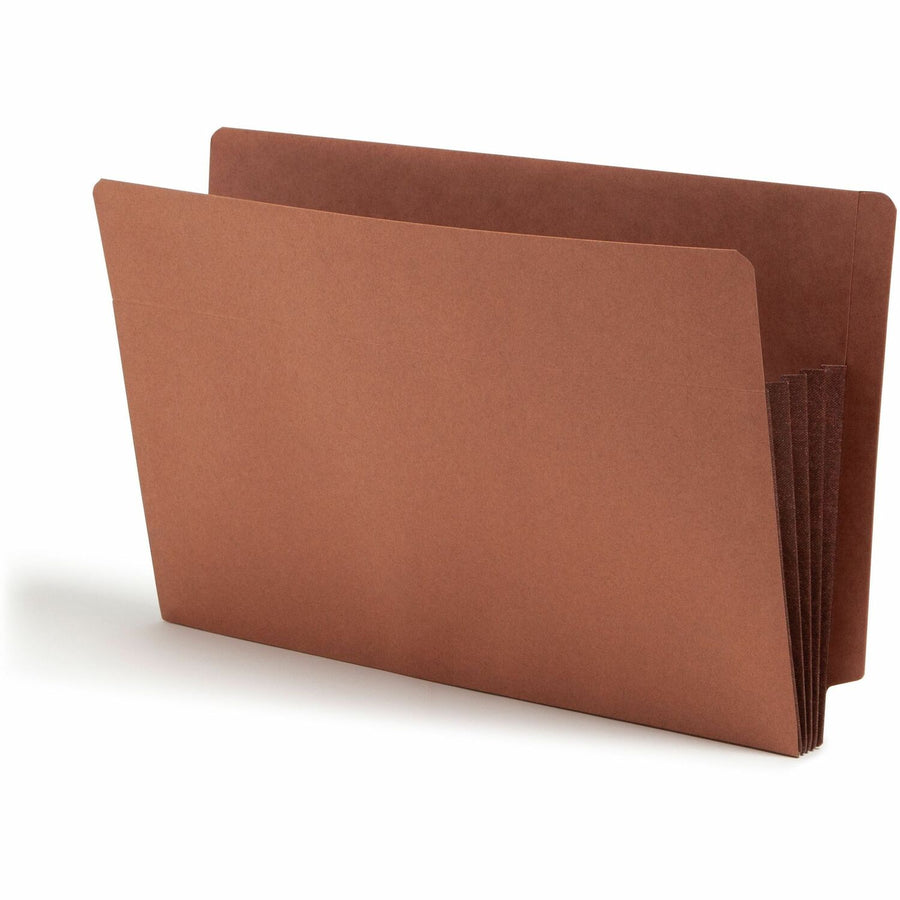 Smead Straight Tab Cut Legal Recycled File Pocket, Dark Brown, 8 1/2" Width x 14" Length, 10 / Box — view 1
