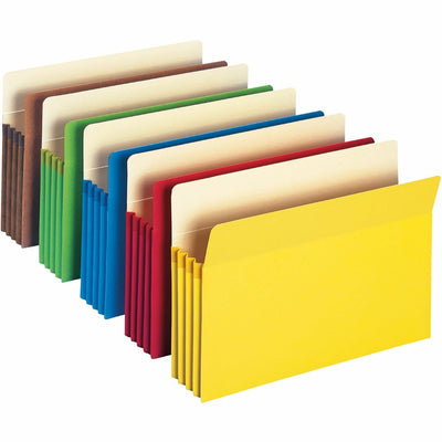Smead Straight Tab Cut Legal Recycled File Pocket, Redrope, 8 1/2" Width x 14" Length, 5 / Pack, SMD74892