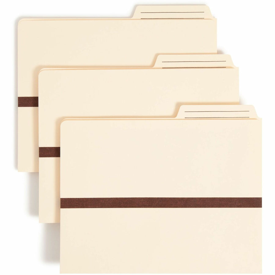 Smead File Pocket, TUFF Pocket, 11.75" x 9.875", Manila, 2/5, Right, Tear Resistant, SMD75487