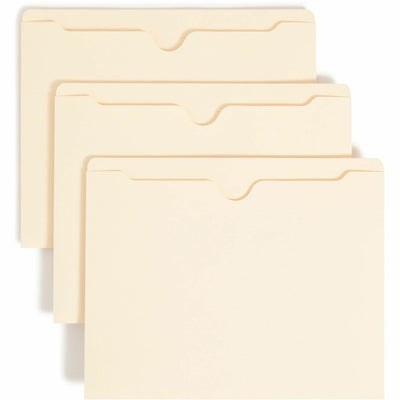 Smead Straight Tab Cut Letter Recycled File Jacket, Manila, 8 1/2" Width x 11" Length, 100 / Box, SMD75500