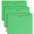 Smead Colored Straight Tab Cut Letter Recycled File Jacket, Green, 8 1/2" Width x 11" Length, 100 / Box, SMD75503
