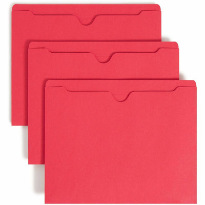 Smead Colored Straight Tab Cut Letter Recycled File Jacket, 8 1/2" Width x 11" Length, 100 / Box, SMD75509