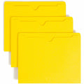 Smead Colored Straight Tab Cut Letter Recycled File Jacket, Yellow, 8 1/2" Width x 11" Length, 100 / Box, SMD75511