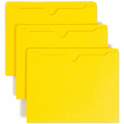 Smead Colored Straight Tab Cut Letter Recycled File Jacket, Yellow, 8 1/2" Width x 11" Length, 100 / Box, SMD75511