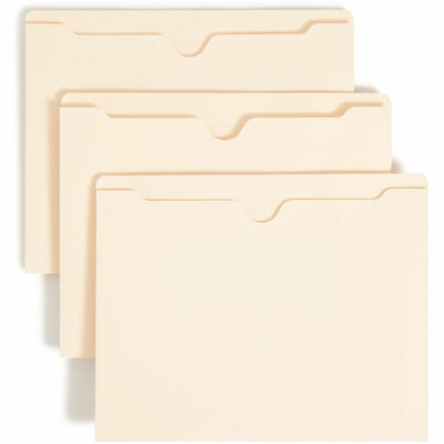 Smead Straight Tab Cut Letter Recycled File Jacket, Manila, 8 1/2" Width x 11" Length, 50 / Box, SMD75520