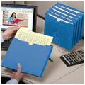 Smead Colored Straight Tab Cut Letter Recycled File Jacket, Blue, 8 1/2" Width x 11" Length, 50 / Box, SMD75562