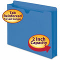 Smead Colored Straight Tab Cut Letter Recycled File Jacket, Blue, 8 1/2" Width x 11" Length, 50 / Box, SMD75562