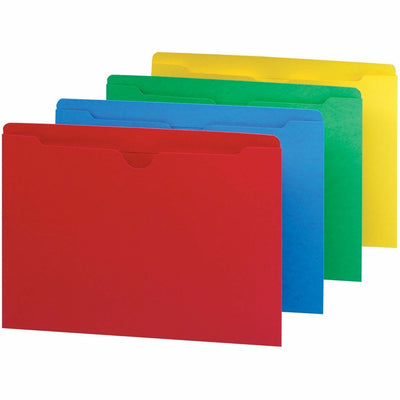 Smead Colored Straight Tab Cut Letter Recycled File Jacket, Yellow, 8 1/2" Width x 11" Length, 100 / Box — view 1
