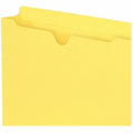 Smead Colored Straight Tab Cut Letter Recycled File Jacket, Yellow, 8 1/2" Width x 11" Length, 50 / Box, SMD75673