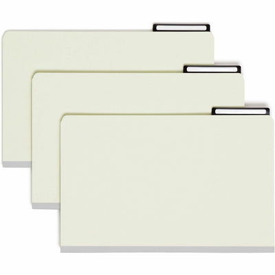 Smead 2/5 Tab Cut Legal Recycled Classification Folder, Green, 8 1/2" Width x 14" Length, 10 / Box, SMD78208