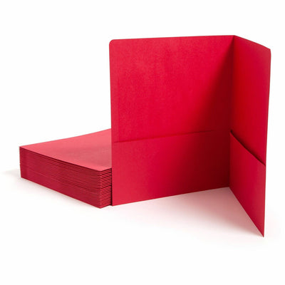 Smead Letter Recycled Pocket Folder, Red, 8 1/2" Width x 11" Length, 25 / Box, SMD87859
