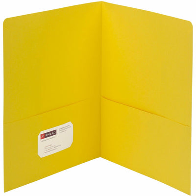 Smead Letter Recycled Pocket Folder, Yellow, 8 1/2" Width x 11" Length, 25 / Box, SMD87862