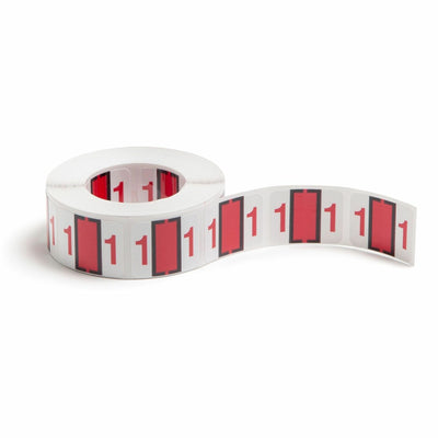 Smead BCCRN Bar-Style Color-Coded Labels, Red, 500 / Roll, SMD67371