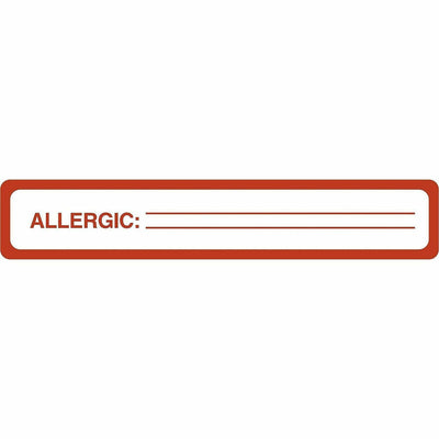 Tabbies ALLERGIC Allergy Message Labels, Black, 175 / Roll, TAB40561
